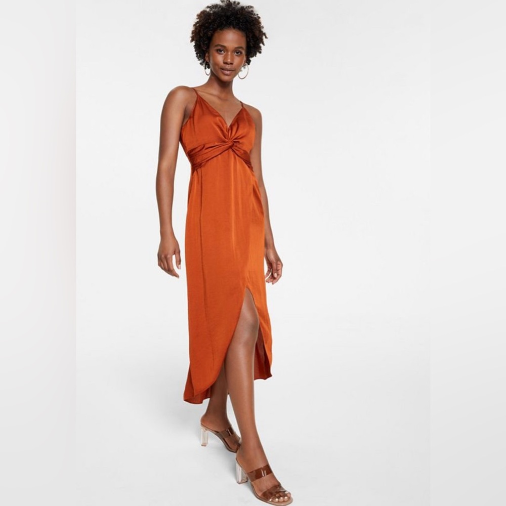 Bar III dress sienna sunset Sz Medium Twist Front DRESS Style J09M1481379